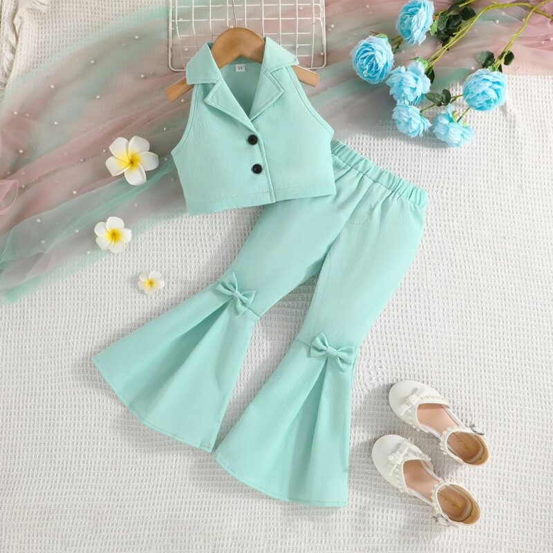 Stylish Baby Girl Two-Piece Outfit Set – Trendy Top & Bottom for Casual and Party Wear.