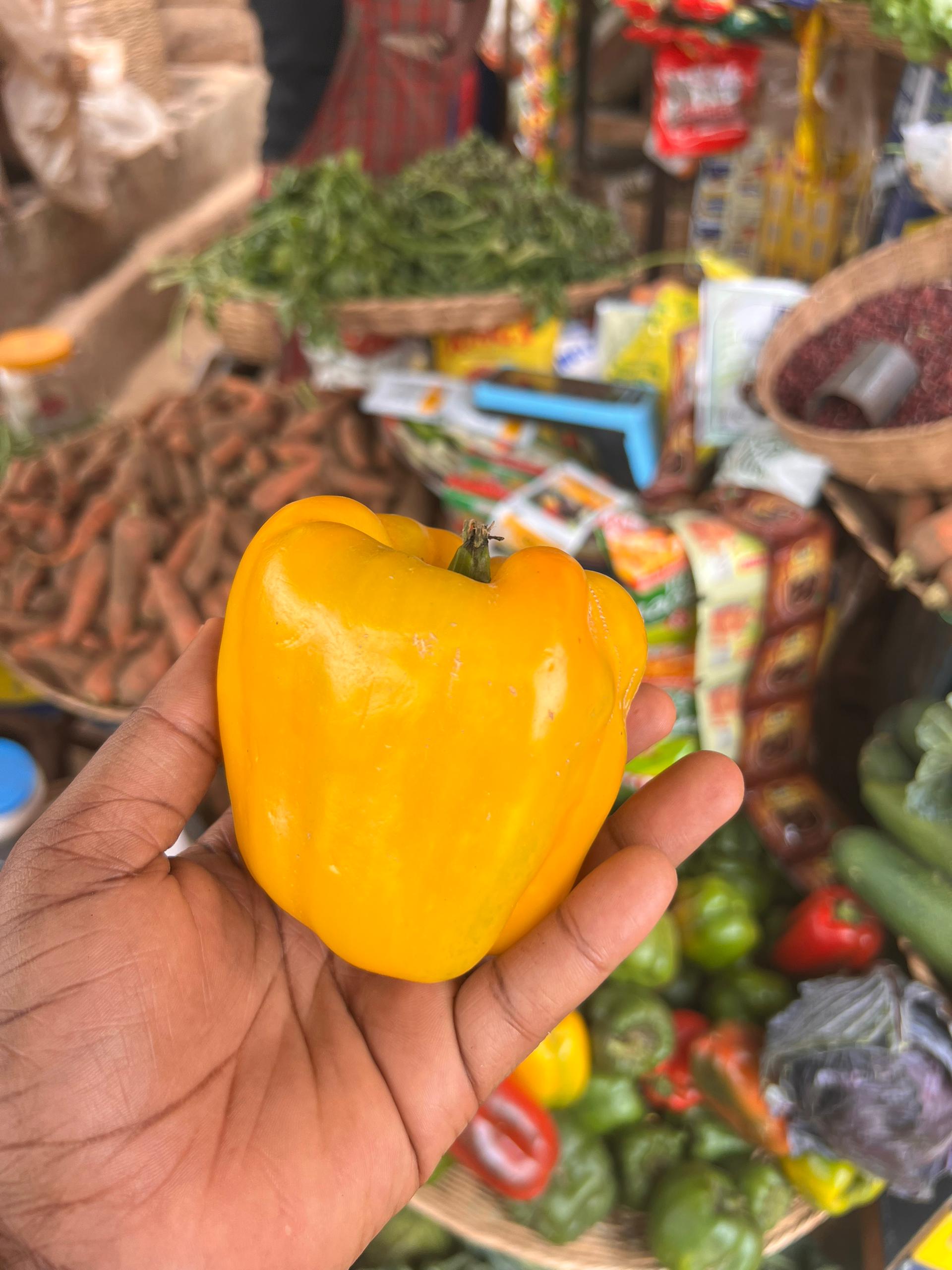Fresh Yellow Bell Pepper – Sweet & Crunchy Farm Vegetable.