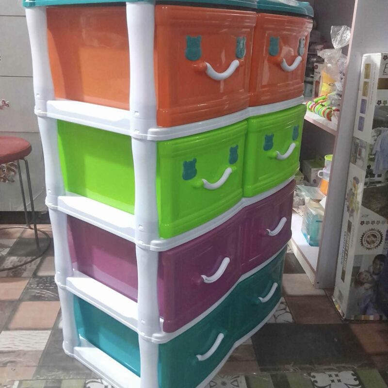 Premium Baby Plastic Wardrobe - Durable 4-Tier Kids' Storage Organizer