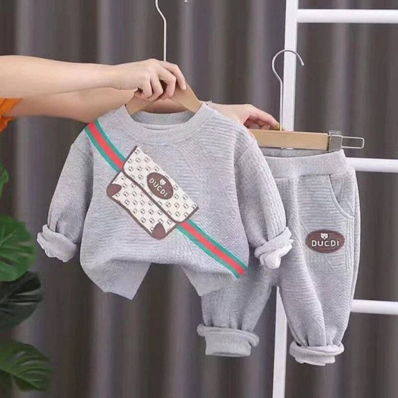 Baby Boy Luxury Two-Piece Set β Ash Color | Size 4 Years, Stylish & Comfortable