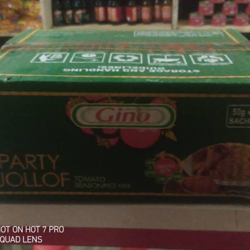 Gino Party Jollof Tomato Seasoning Mix – Carton of 50 x 50g Sachets
