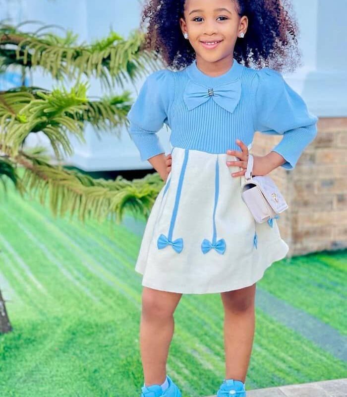 Beautiful Baby Girl Party Dress – Light Blue & White | Long-Lasting Outfit for Age 2 Years