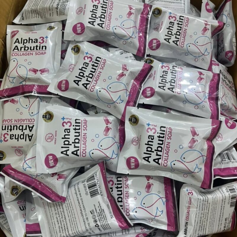 Alpha 3 Arbutin Collagen Soap – Dark Spot Remover & Skin Brightening Beauty Bar for sale in OvMPS
