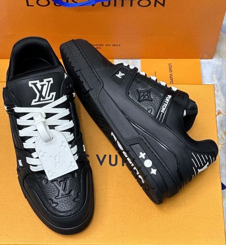 Louis Vuitton LV Trainer Low-Top Sneakers – Luxury Designer Style Shoes in Black & White (Sizes 42 & 44)