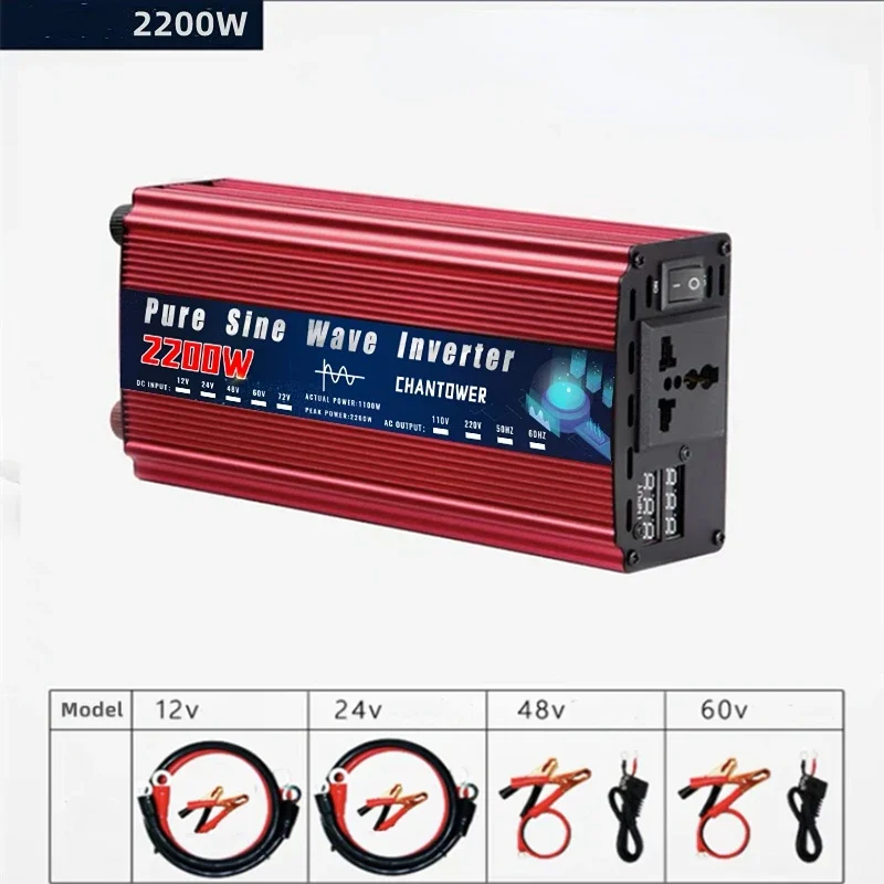 High-Power Pure Sine Wave Inverter β 12V to 220V DC/AC Converter for Solar for Home & Vehicle