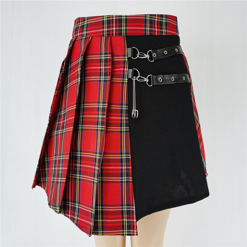 Plaid Pleated Skirt for Women β Gothic Sweet, High-Waist, Summer Casual Mini Skirt