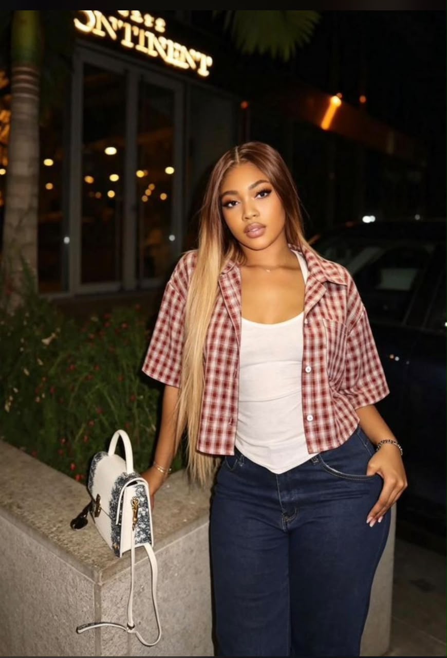 Open-Front Checkered Casual Shirt for Women